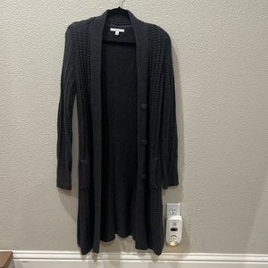Cabi dark grey knit long sweater
